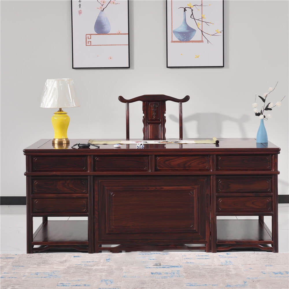 非洲黑檀 明式书桌书柜